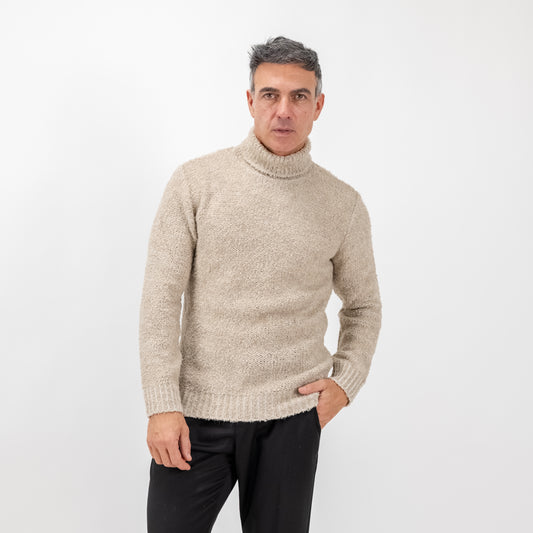 Maglione collo alto bouclè - Corda