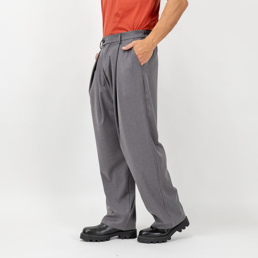 Pantalone palazzo con pinces larga - Grigio