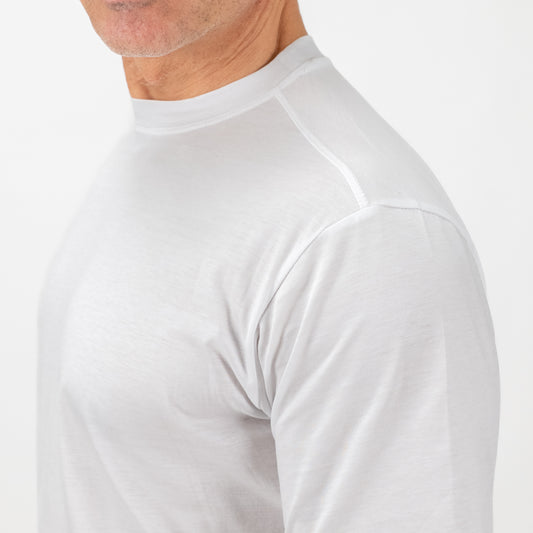 T-shirt in Filo di Scozia vestibilità aderente - Bianco