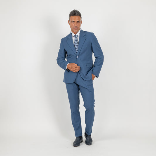 Abito monopetto con rever classico - Blu Jeans