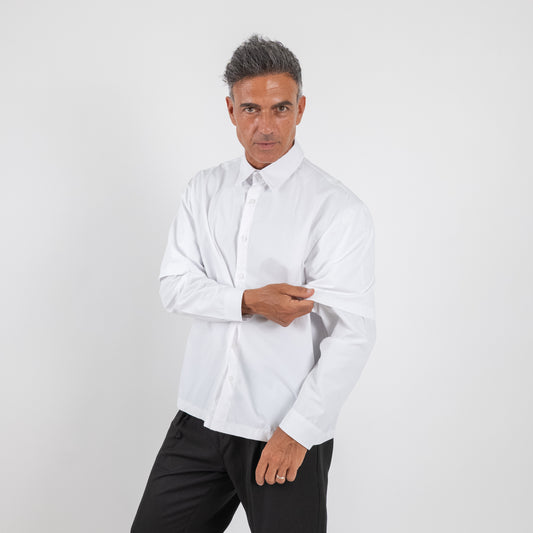 Camicia oversize doppia manica - Bianco