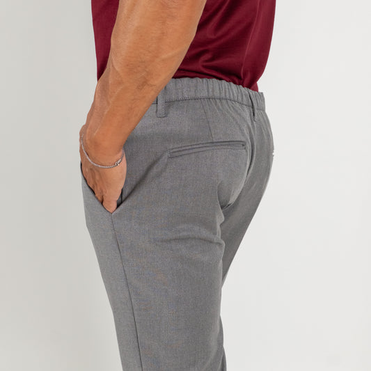 Pantalone classico con risvolto alto - Grigio
