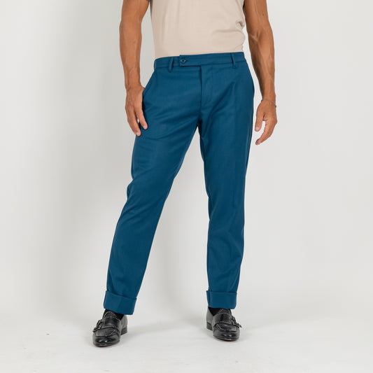 Pantalone classico con risvolto alto - Ottanio