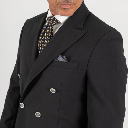 Traje cruzado con botones dorados - Azul royal