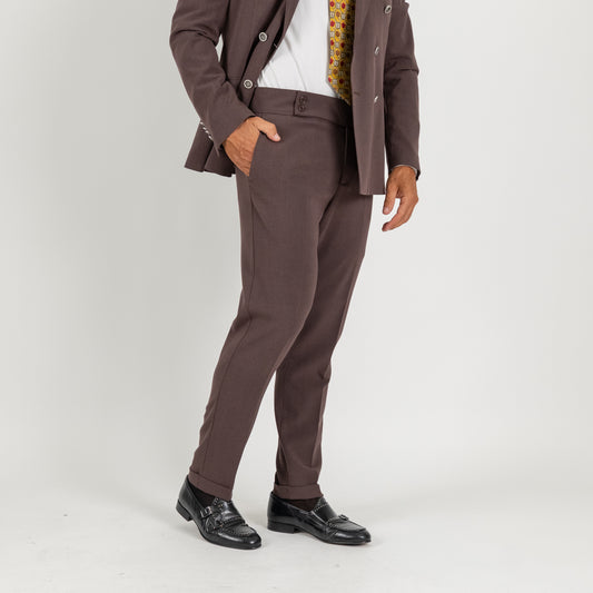 Abito doppio petto con pantalone con bustino - Moro