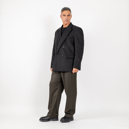 Abrigo corto cruzado extragrande - Negro