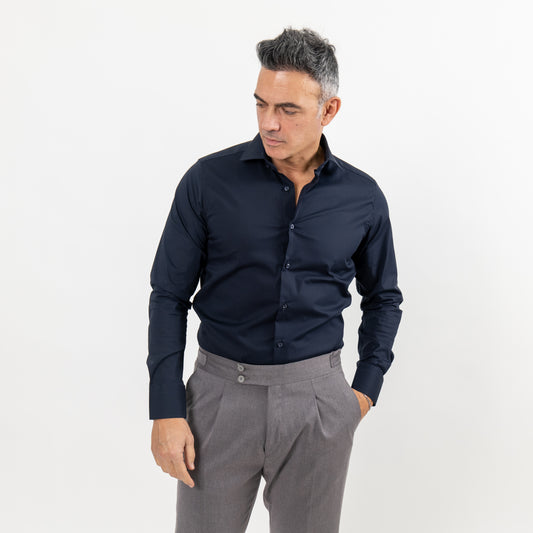 Camicia sartoriale tinta unita - Blu notte