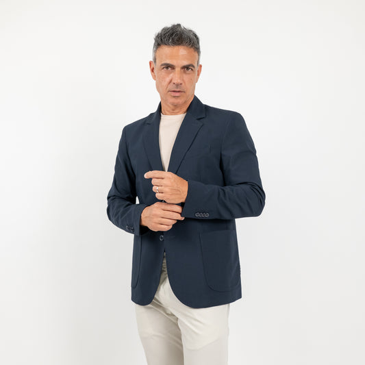 Giacca monopetto impunturata - Blu Notte