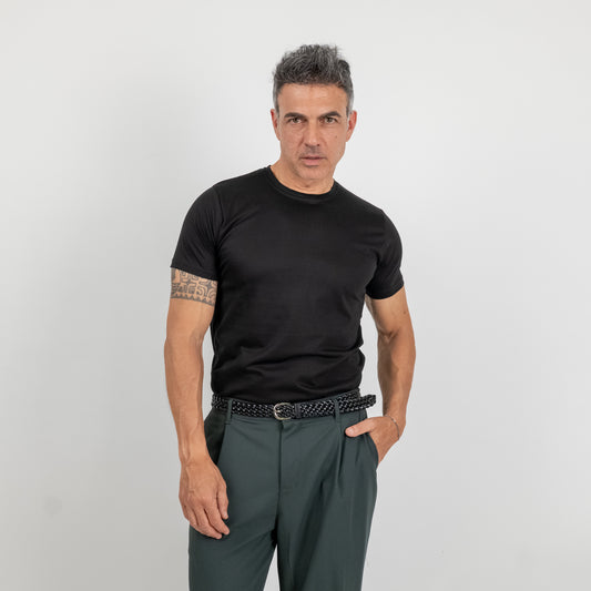 T-shirt effetto seta - Nero