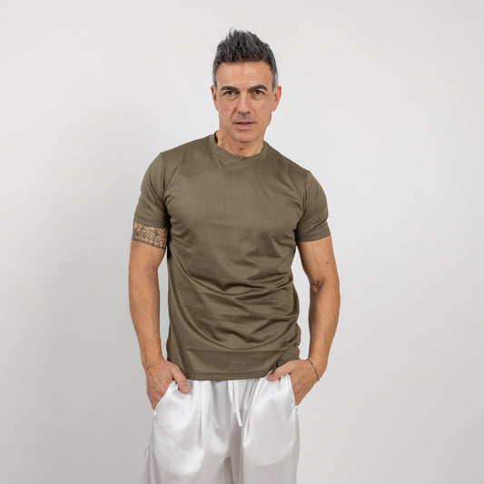 T-shirt in Filo di Scozia - Verde Salvia