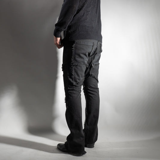 Jeans con frange - Nero