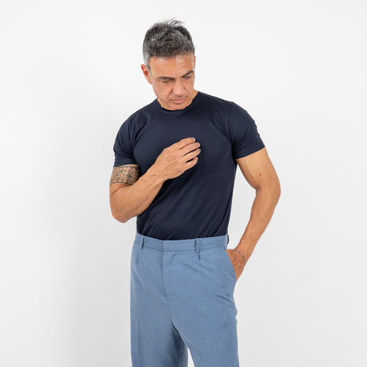T-shirt effetto seta - Blu Notte