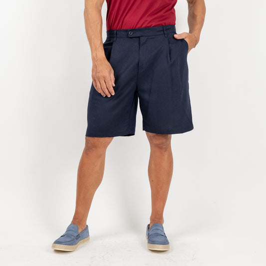 Bermuda in misto lino - Blu