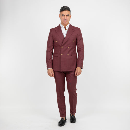 Abito doppio petto bottoni oro - Bordeaux