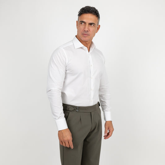 Camicia regular fit tinta unita - Bianco