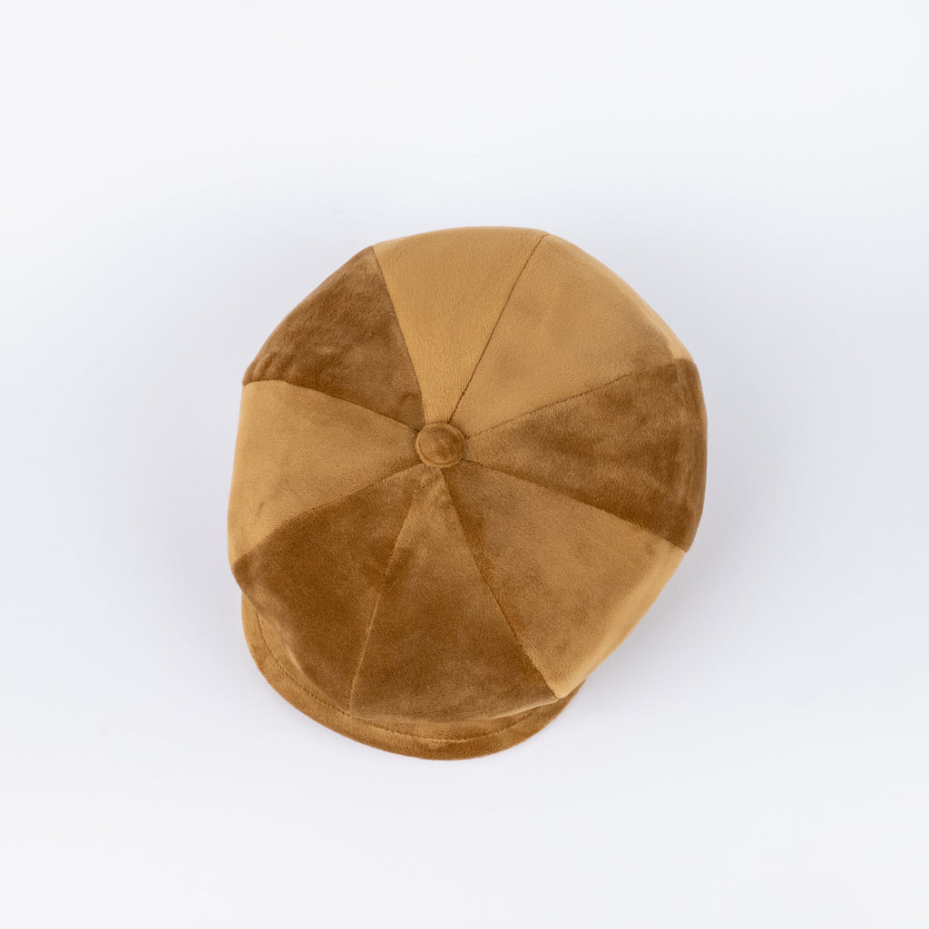 Velvet-Effect Wool Cap - Ochre