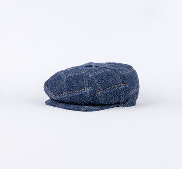 Coppola in lana a quadri - Blu