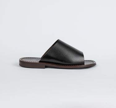 Sandalo con fascia in pelle - Testa di moro