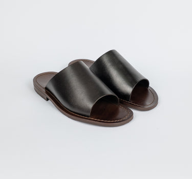 Sandalo con fascia in pelle - Testa di moro