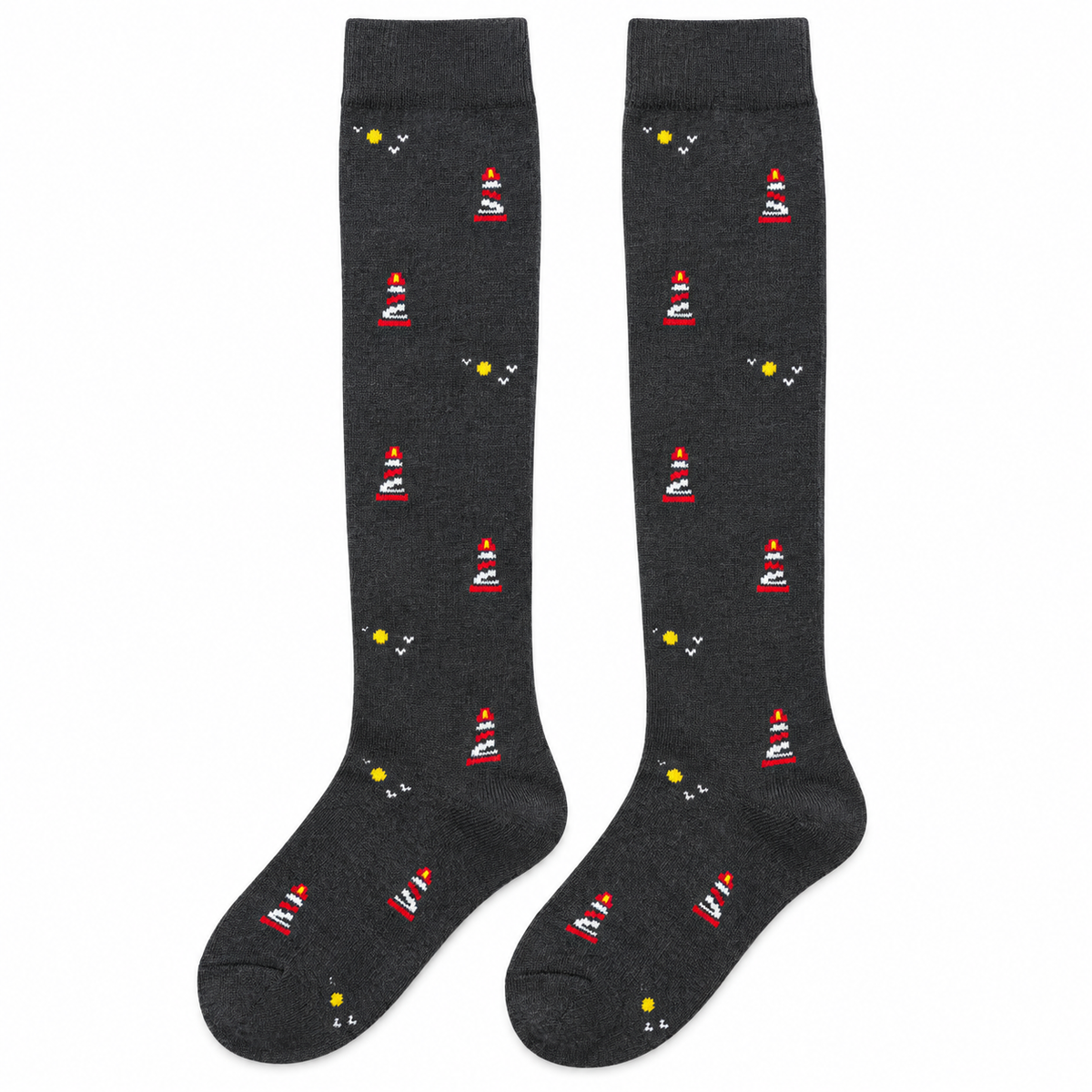 Lange Warm-Baumwollsocken - Grau