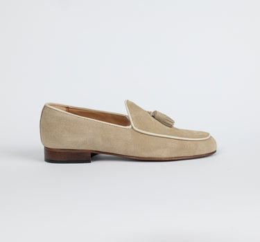 Mocassino in camoscio con Nappine - Beige