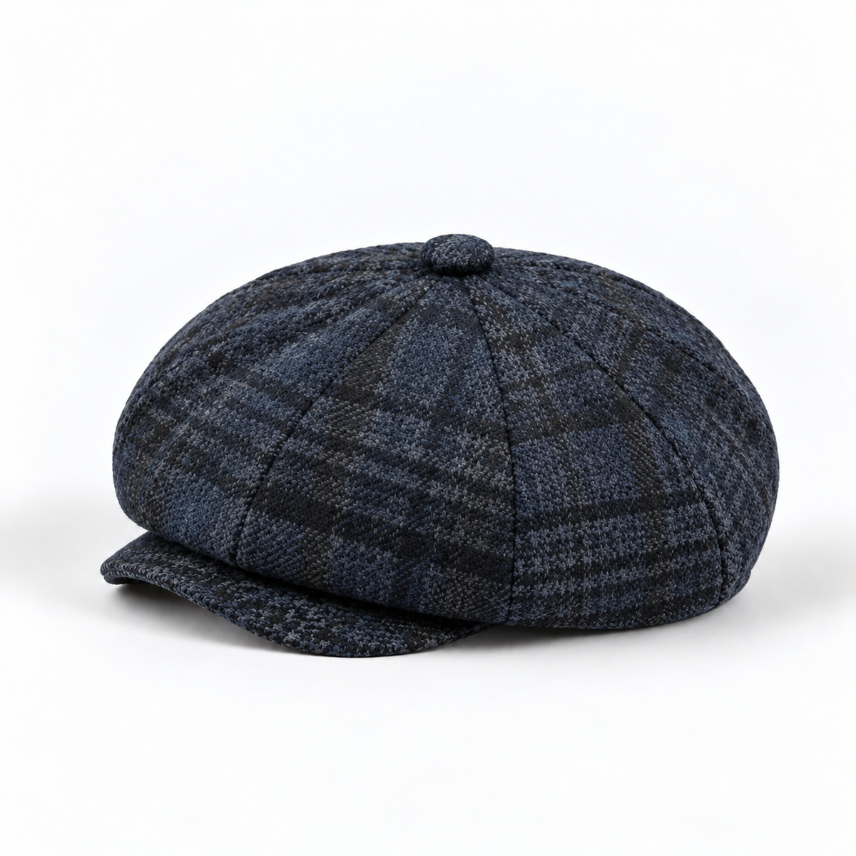 Casquette en laine tartan - Bleu