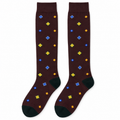 Lange Socken aus warmem Baumwollmix - Weinrot