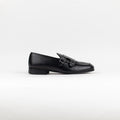 Mocassino Doppia Fibbia in Pelle con Borchie - Nero