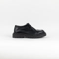 Semi-gloss lace-up engineer college loafer - Black