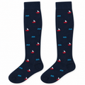 Lange Socken aus warmem Baumwollmix - Nachtblau