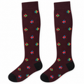 Chaussettes hautes en coton chaud - Bordeaux