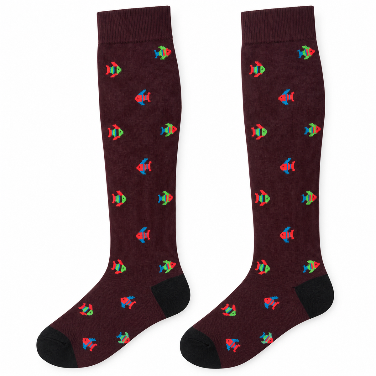 Chaussettes hautes en coton chaud - Bordeaux