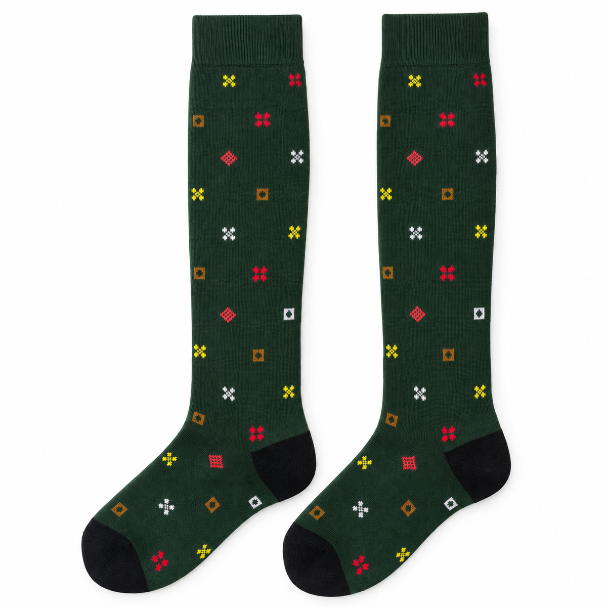 Lange Socken aus warmem Baumwollmix - Grün
