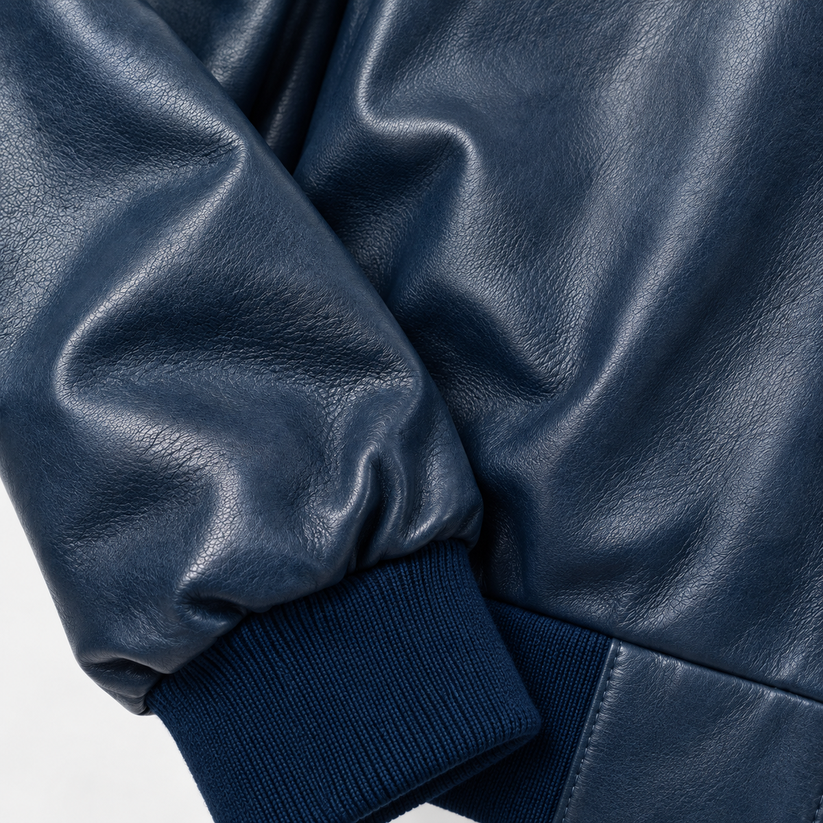 College oversize in Vera Pelle - Blu washed