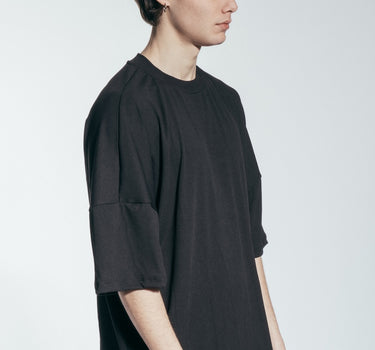 T-shirt oversize con cucitura a rilievo sul retro - Nero