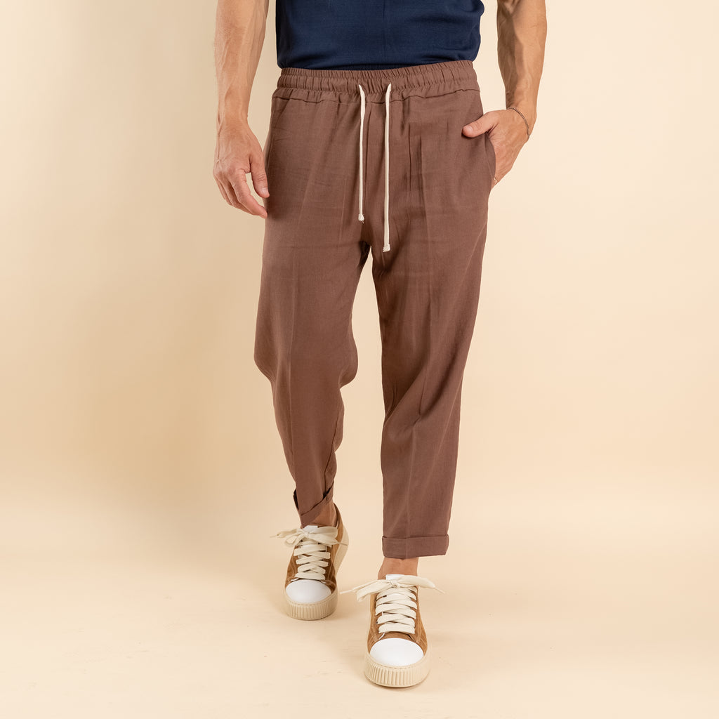 Pantalaccio in misto lino - Moro