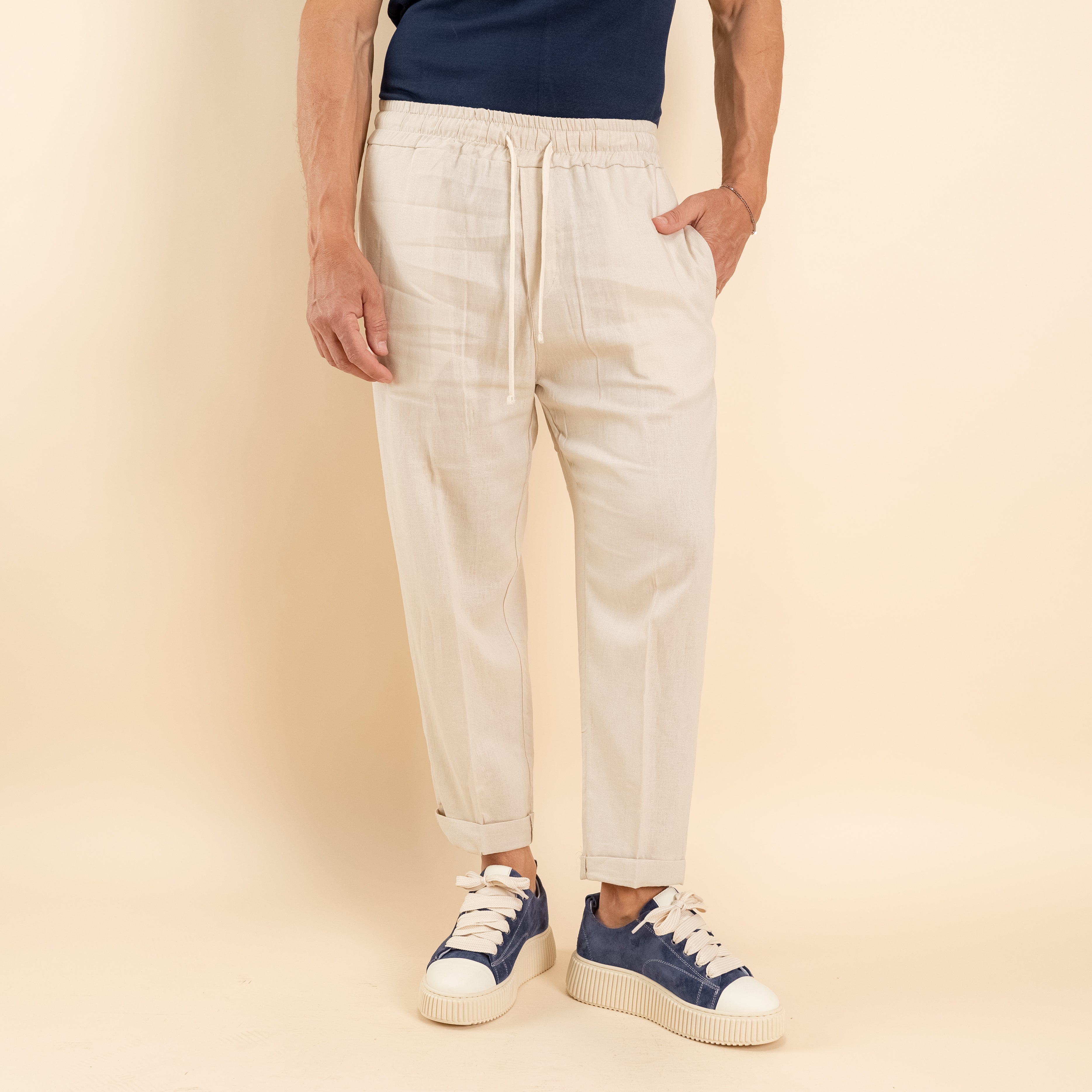 Pantalaccio in misto lino - Beige