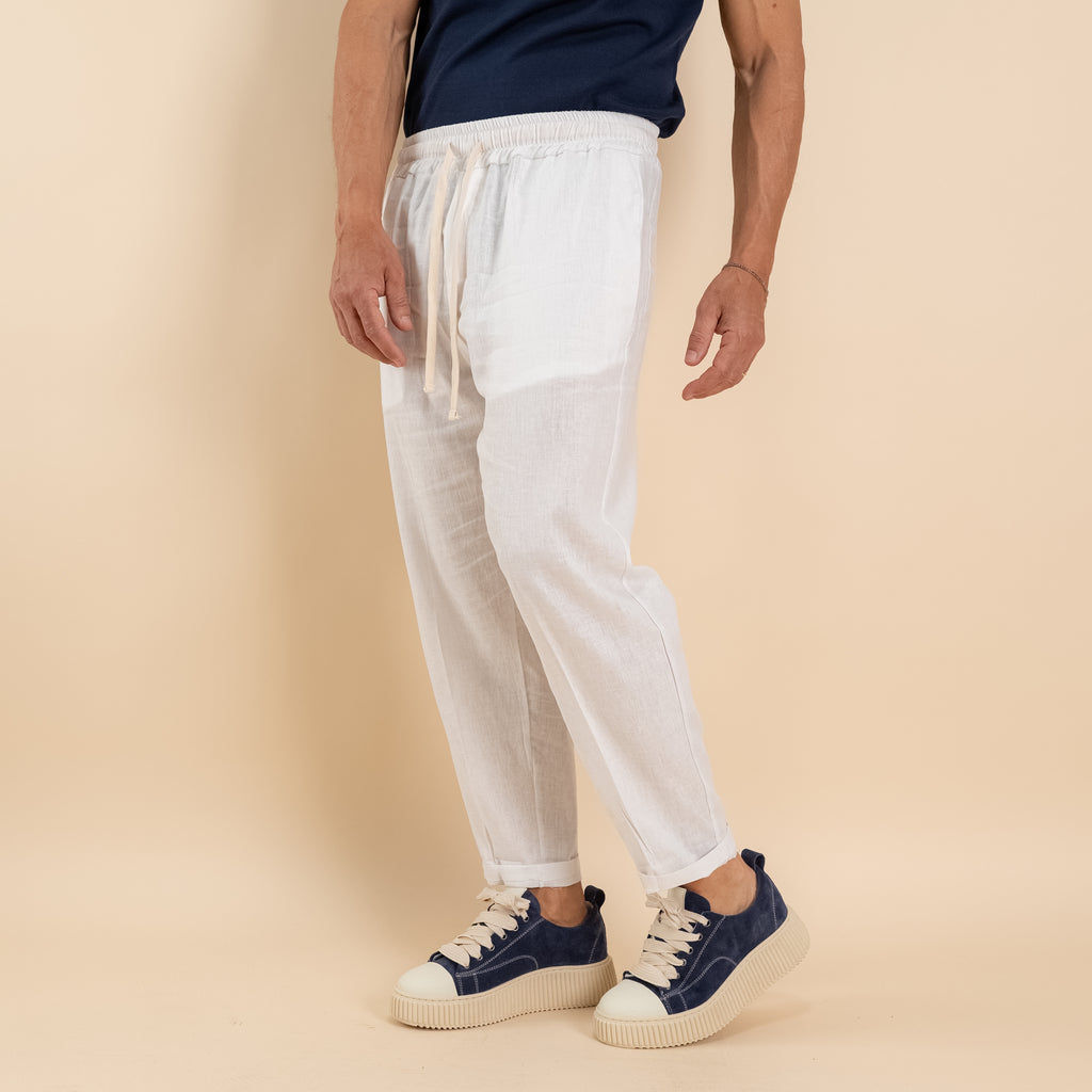 Pantalaccio in misto lino - Bianco