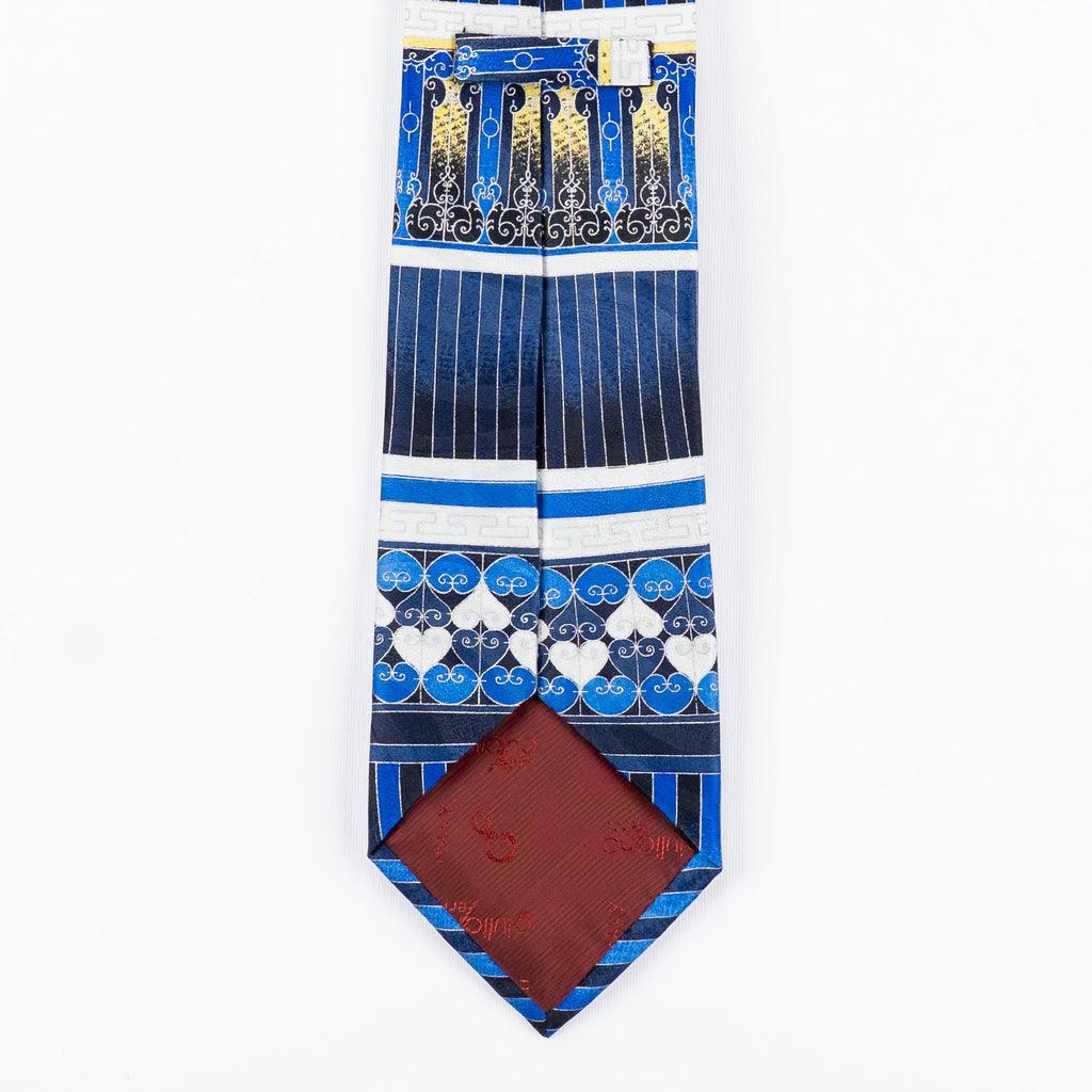Cravatta fantasia Geometrica Ornamentale 100% Seta - 9,5 cm
