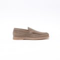 Pantofola in camoscio con fondo comfort – Tortora