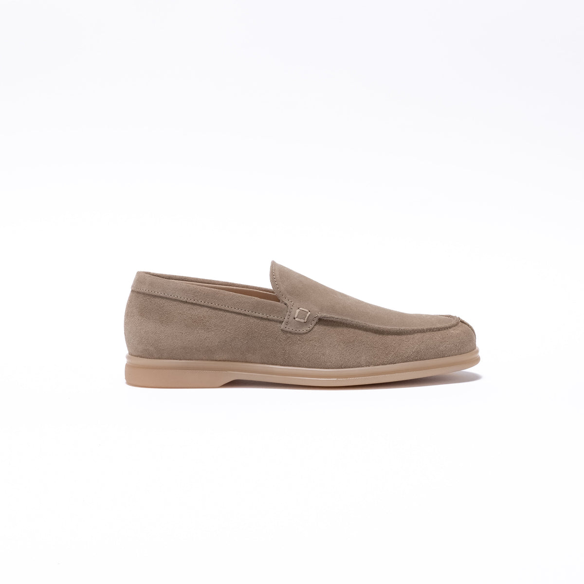 Pantofola in camoscio con fondo comfort – Tortora