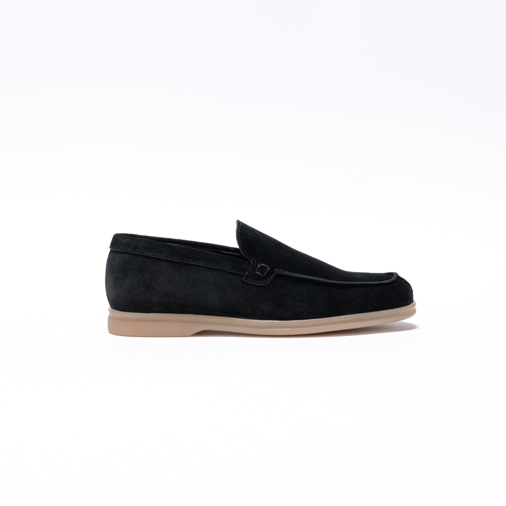 Pantofola in camoscio con fondo comfort – Nero