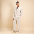 Abito doppiopetto oversize impunturato - Beige