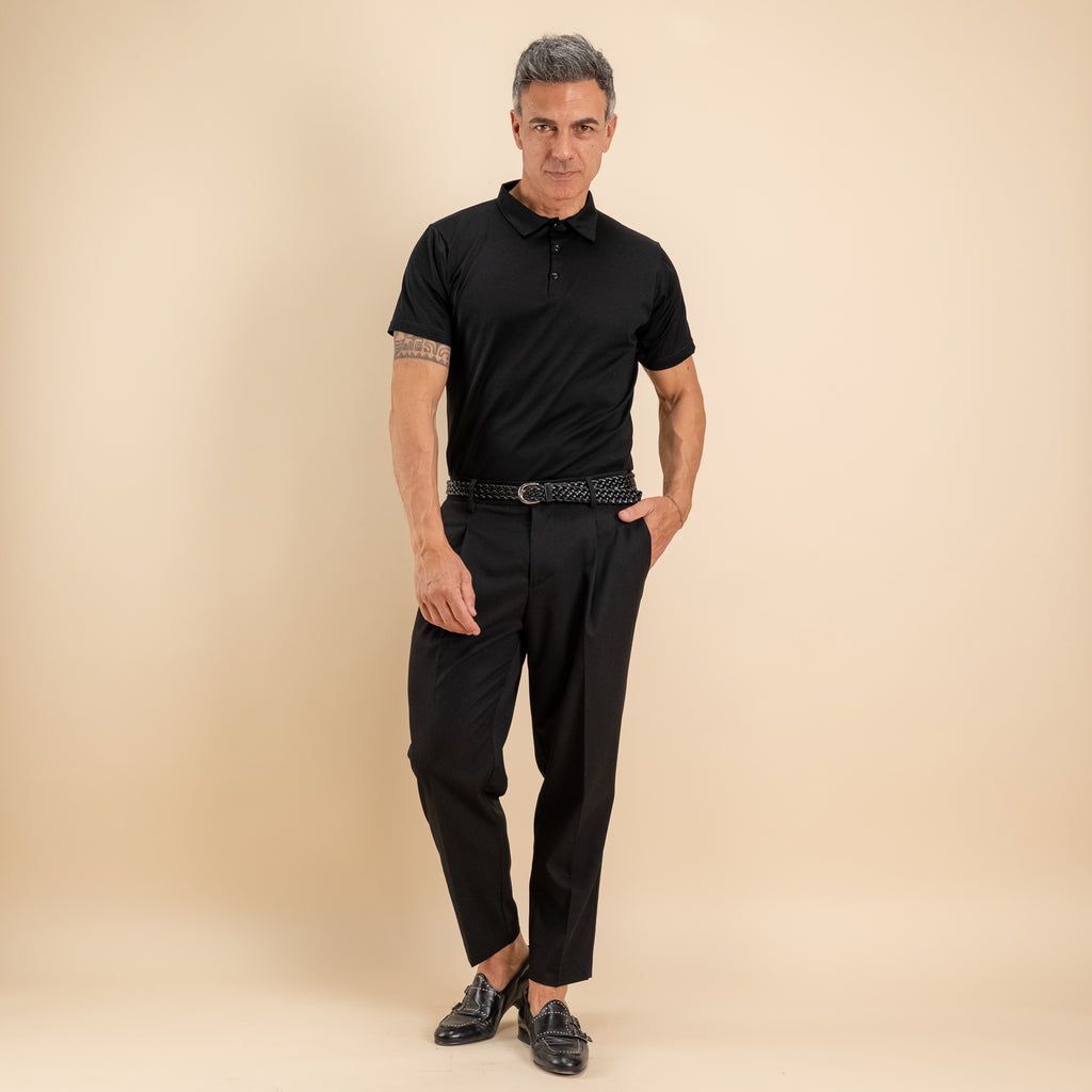 Polo in filo di scozia - Nero