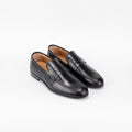 Mocassino penny in pelle fondo gomma - Nero