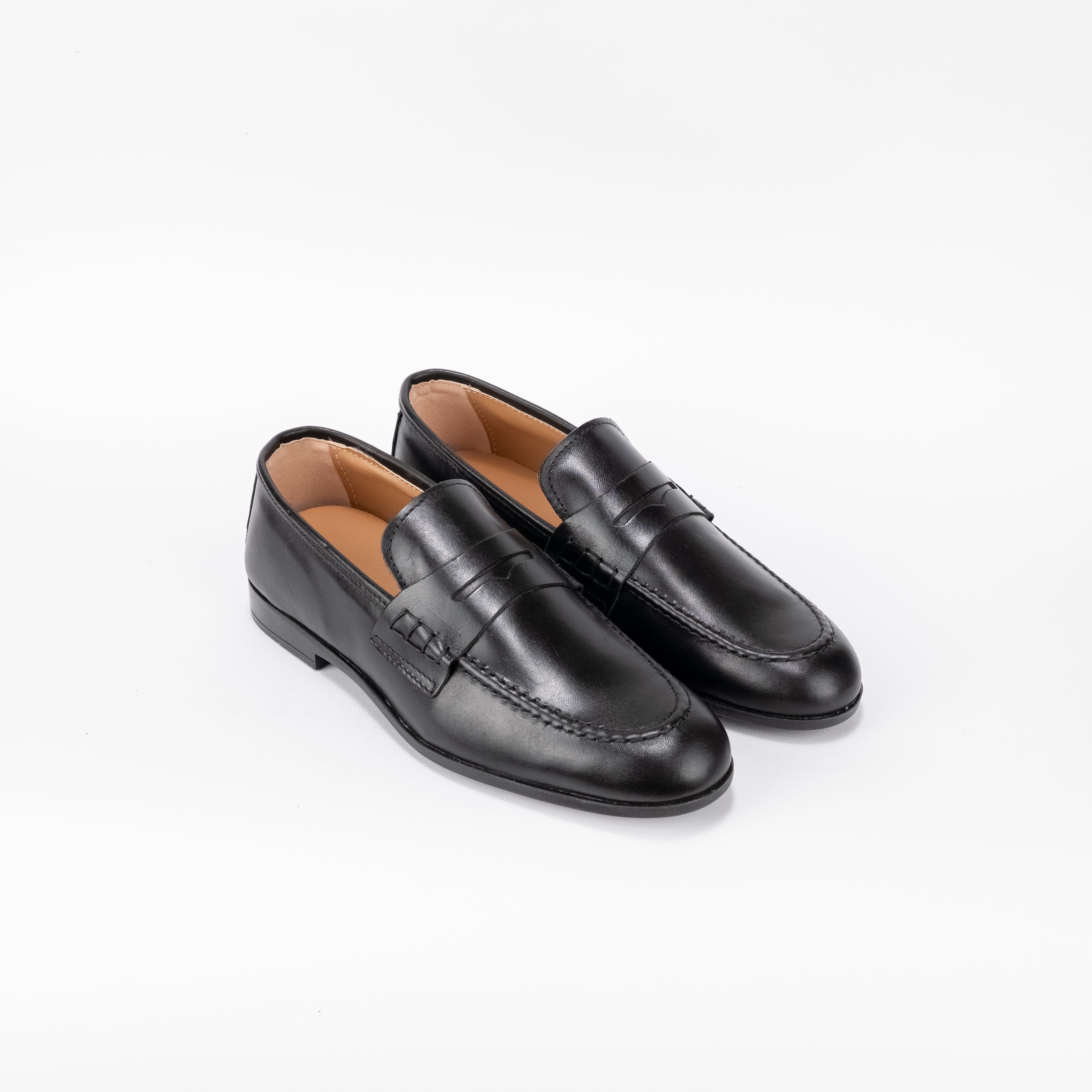 Mocassino penny in pelle fondo gomma - Nero
