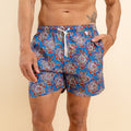 Costume da bagno fantasia maiolica floreale - Blu