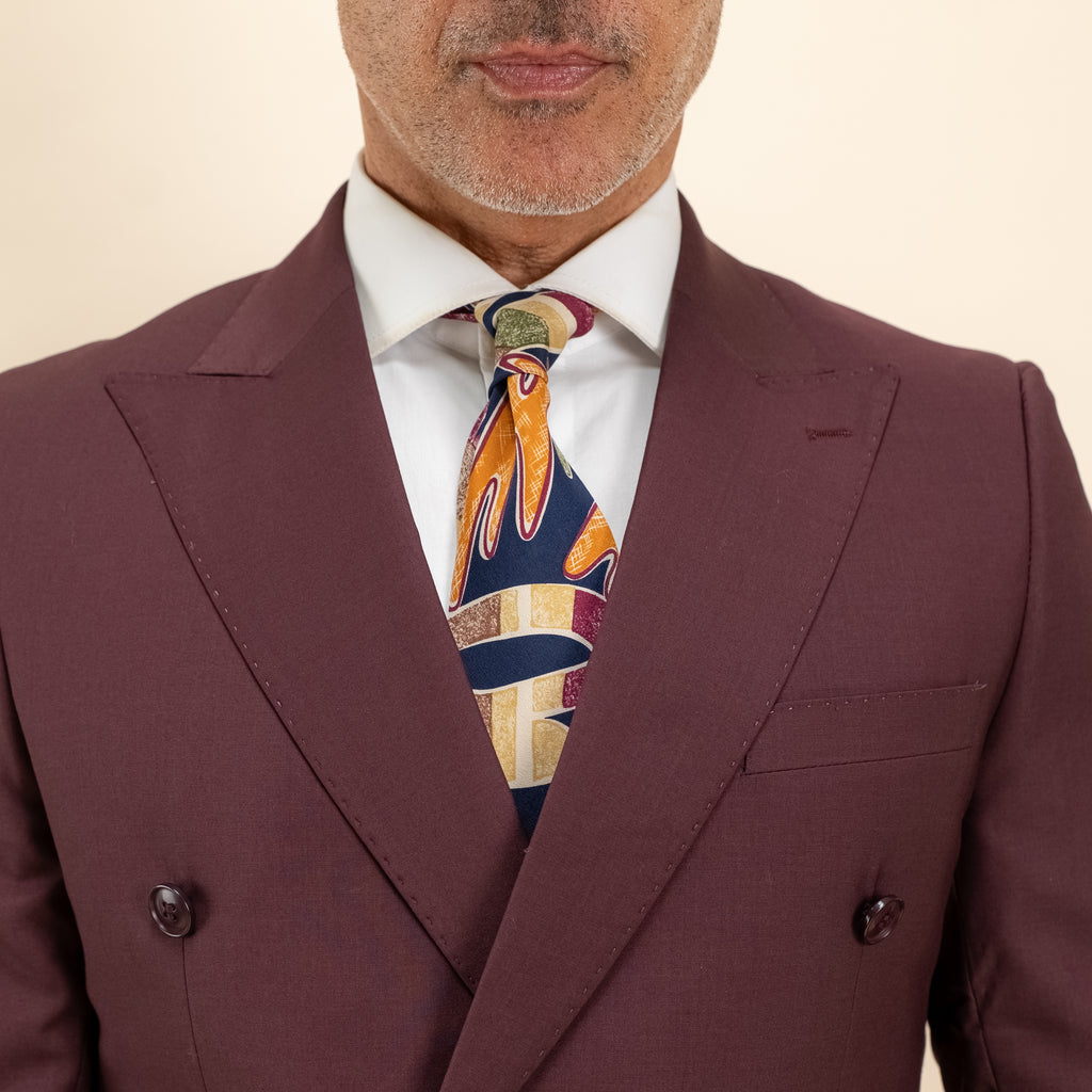 Abito doppiopetto e pantalone con molla - Vinaccia