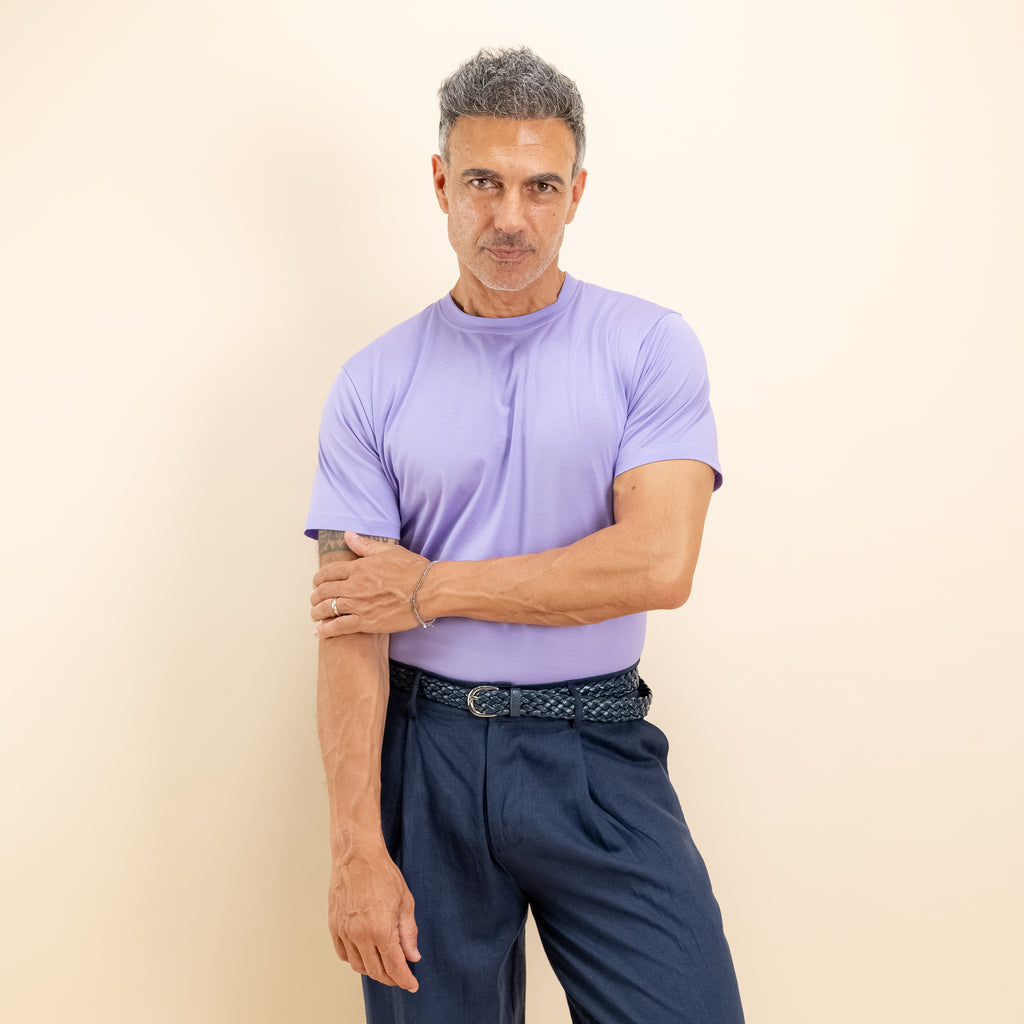 T-shirt in Filo di Scozia - Lilla