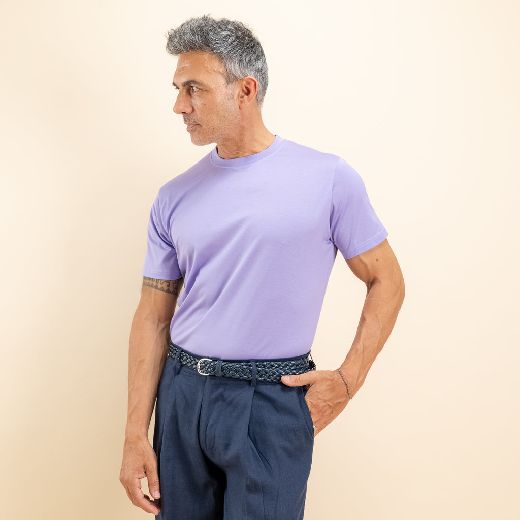 T-shirt in Filo di Scozia - Lilla